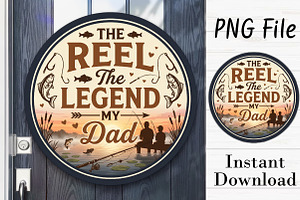 Sports Dad Door Hanger, The Reel, a Seasonal Illustration by Rose Art