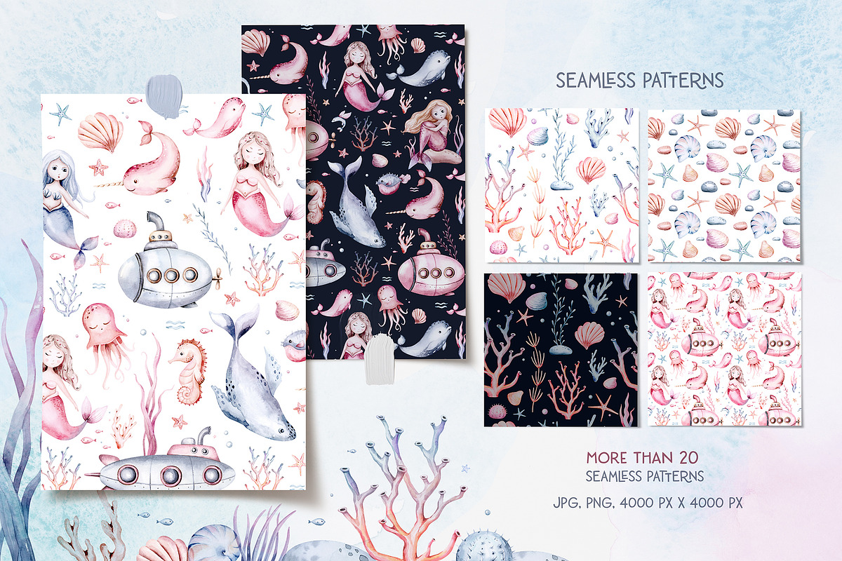 Under the sea watercolor set Part II, an Animal Illustration by Peace ART (Photo 18 of 22)