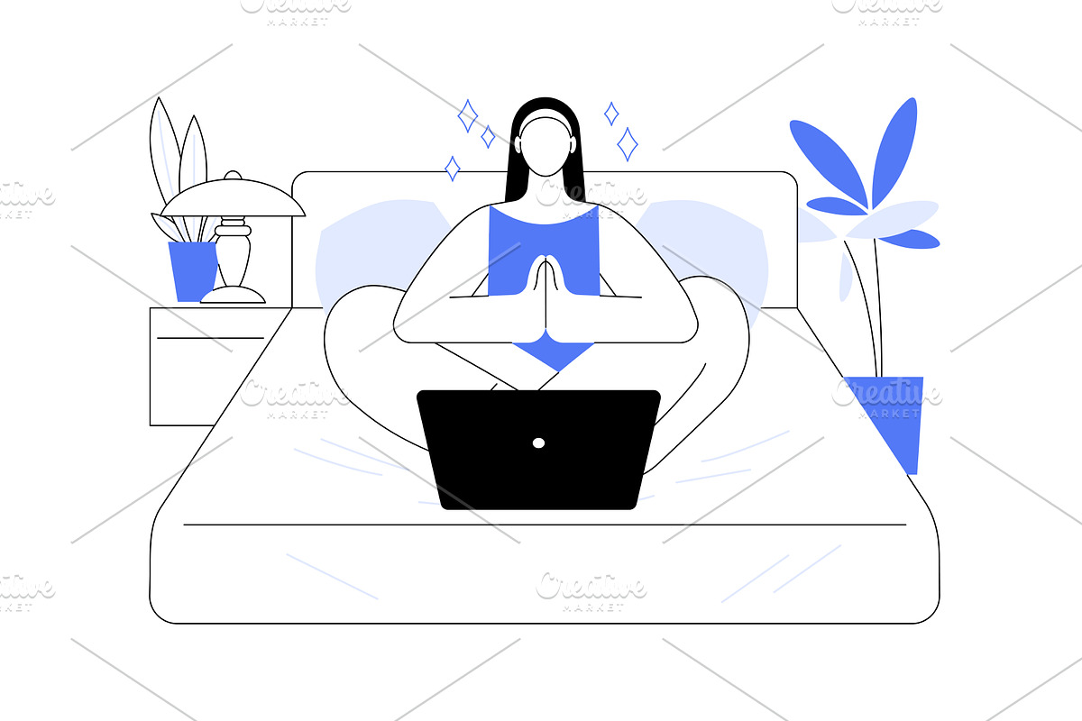 Meditation isolated cartoon vector, a Technology Illustration by Visual Generation
