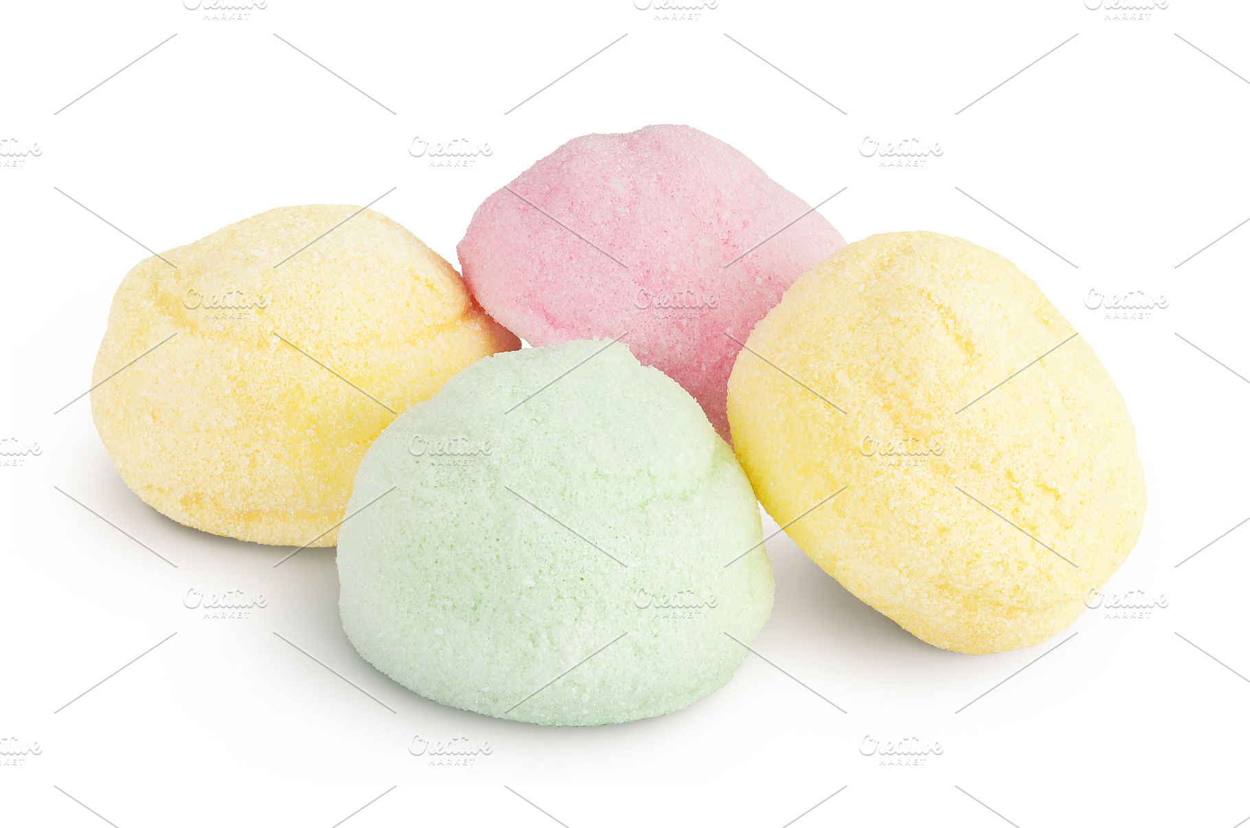 Colorful mini marshmallows in wooden, a Food & Drink Photo by NataPhoto