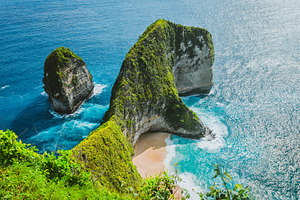 Panoramic shot of manta bay or kelingking beach on nusa penida island bali, a Nature Photo by Igor Tichonow
