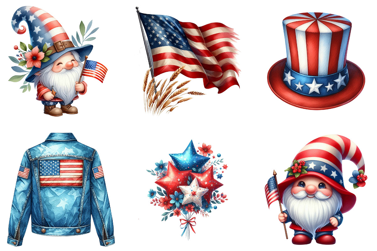 4th of July Independence Day Clipart, an Illustration by DreamArtGraphic (Photo 3 of 4)