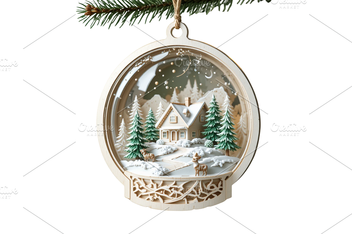 Christmas 3D Laser  Cut Gift Tags, a Decorative Illustration by Creative design (Photo 2 of 7)