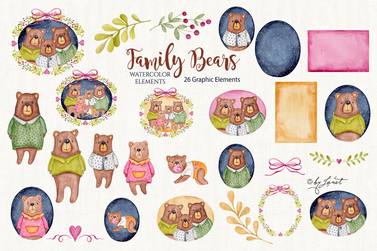Family Bears illustration, an Illustration by helloPAPER (Photo 2 of 2)