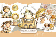 Cowgirl Baby Shower Clipart Set, a Decorative Illustration by Nicole Branger Art (Thumbnail 1 of 23)