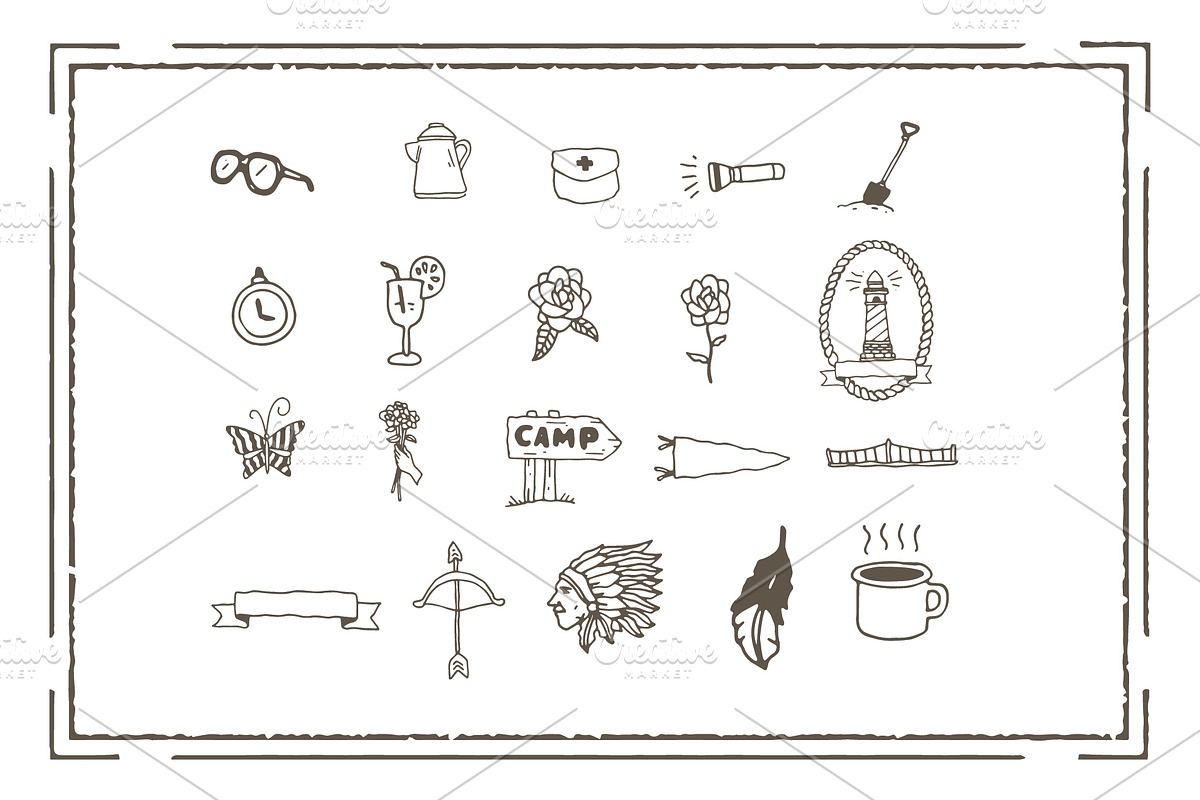 100 hand drawn adventure, an Object Illustration by gemmafalah (Photo 6 of 9)