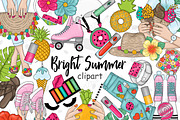 Bright Summer Clipart, a Seasonal Illustration by GlamArtZhanna (Thumbnail 1 of 4)
