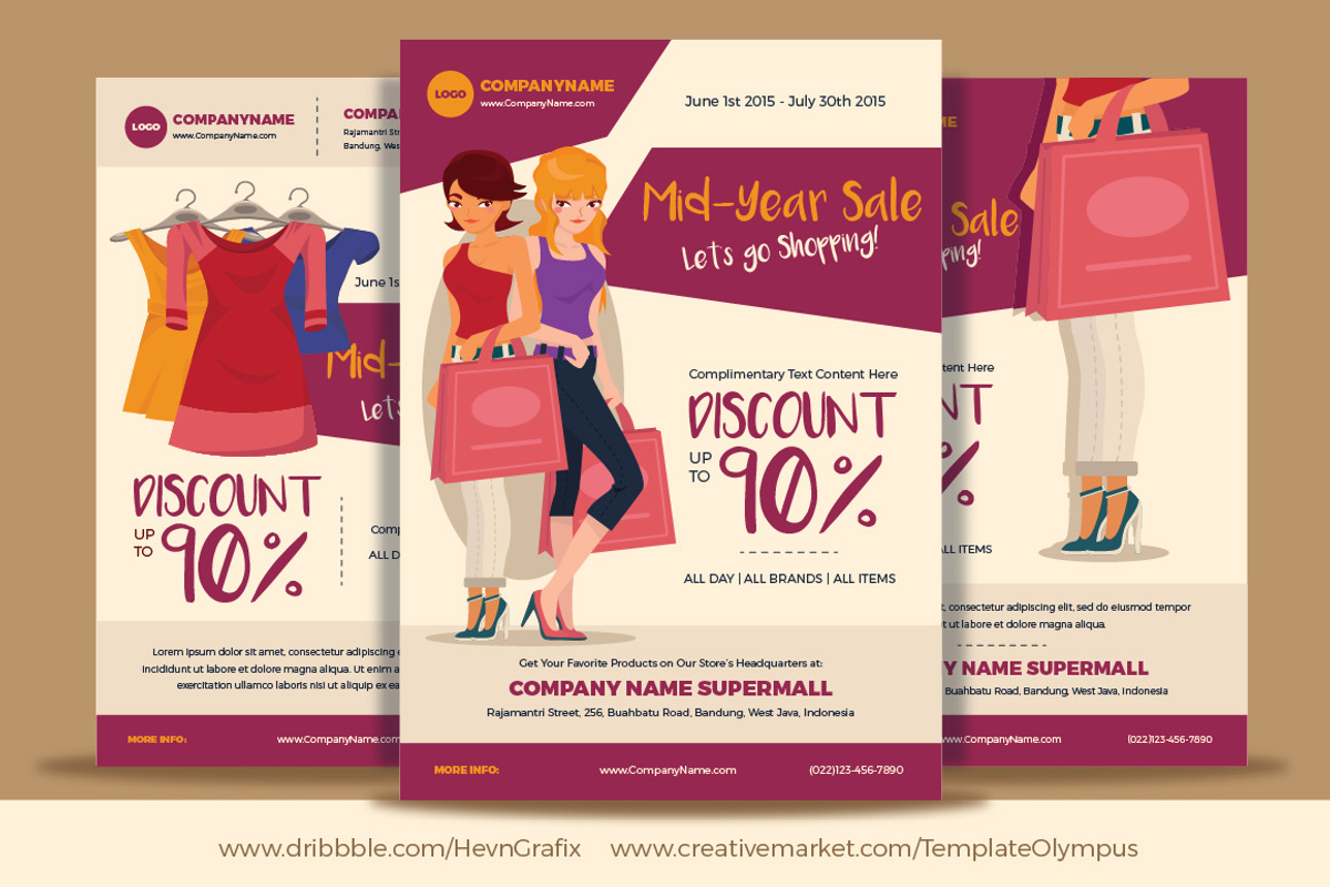 3 Fashion Sales & Events Flyers, a Flyer Template by Marco Zenki (Photo 1 of 5)