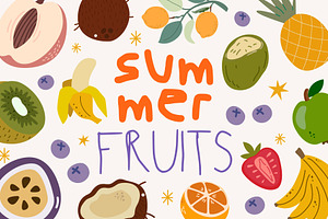 Summer Fruits Collection, a Food Illustration by Luamor