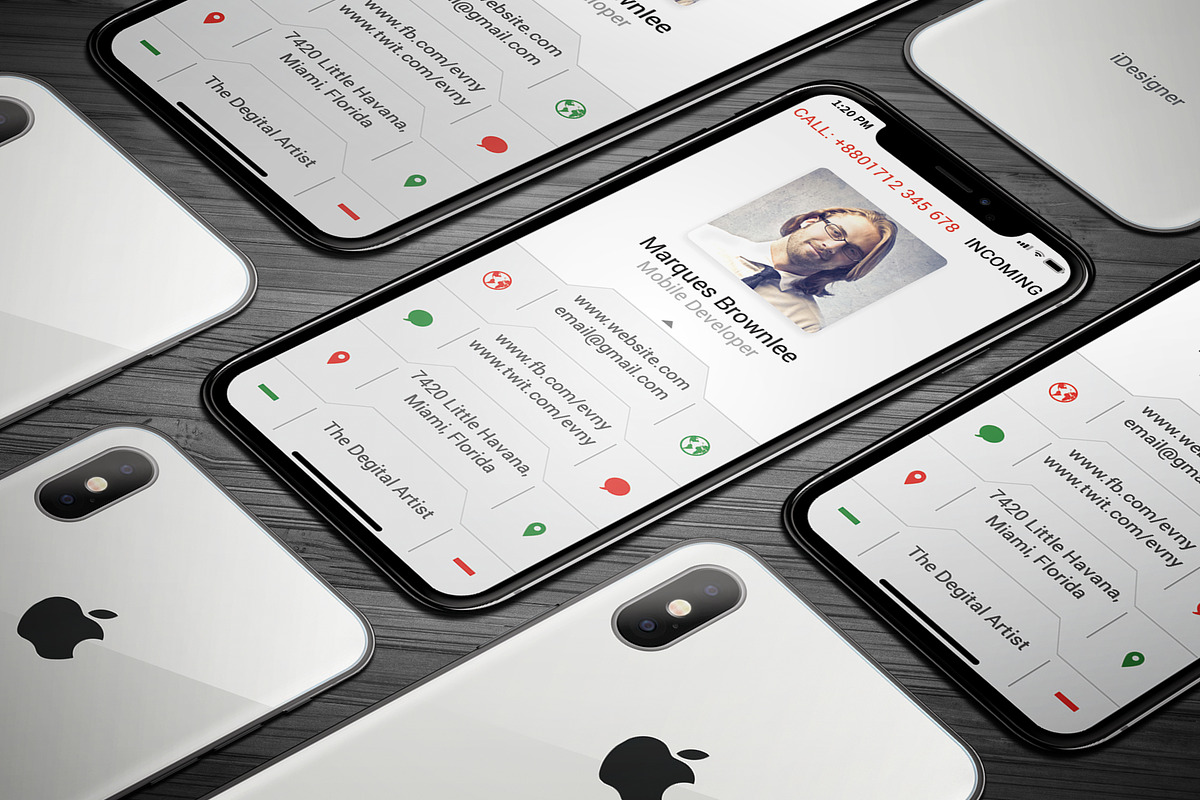 iPhone X Business Card, a Business Card Template by TheFeture (Photo 6 of 6)