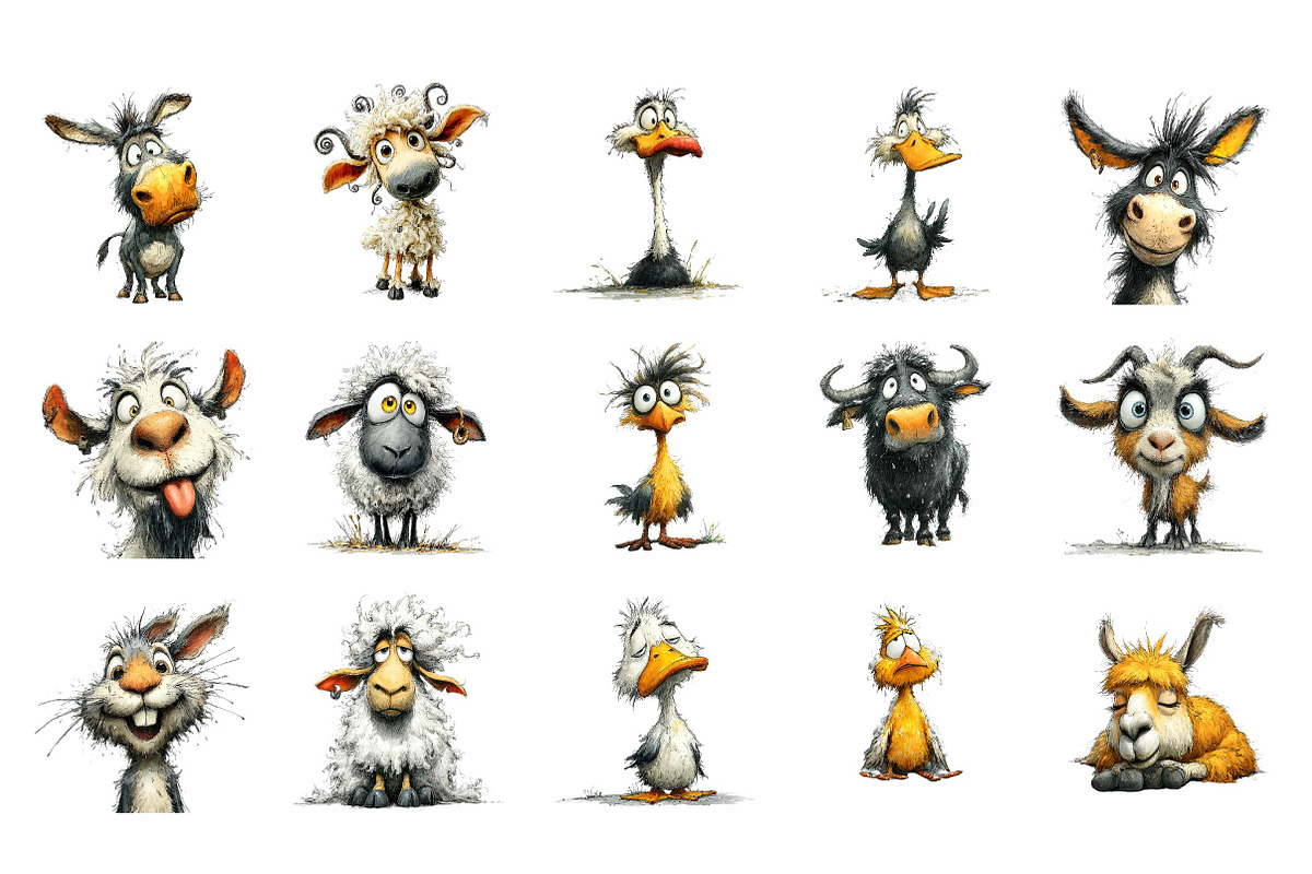 Whimsical Funny Animal Clipart, an Illustration by CreationArt (Photo 4 of 5)