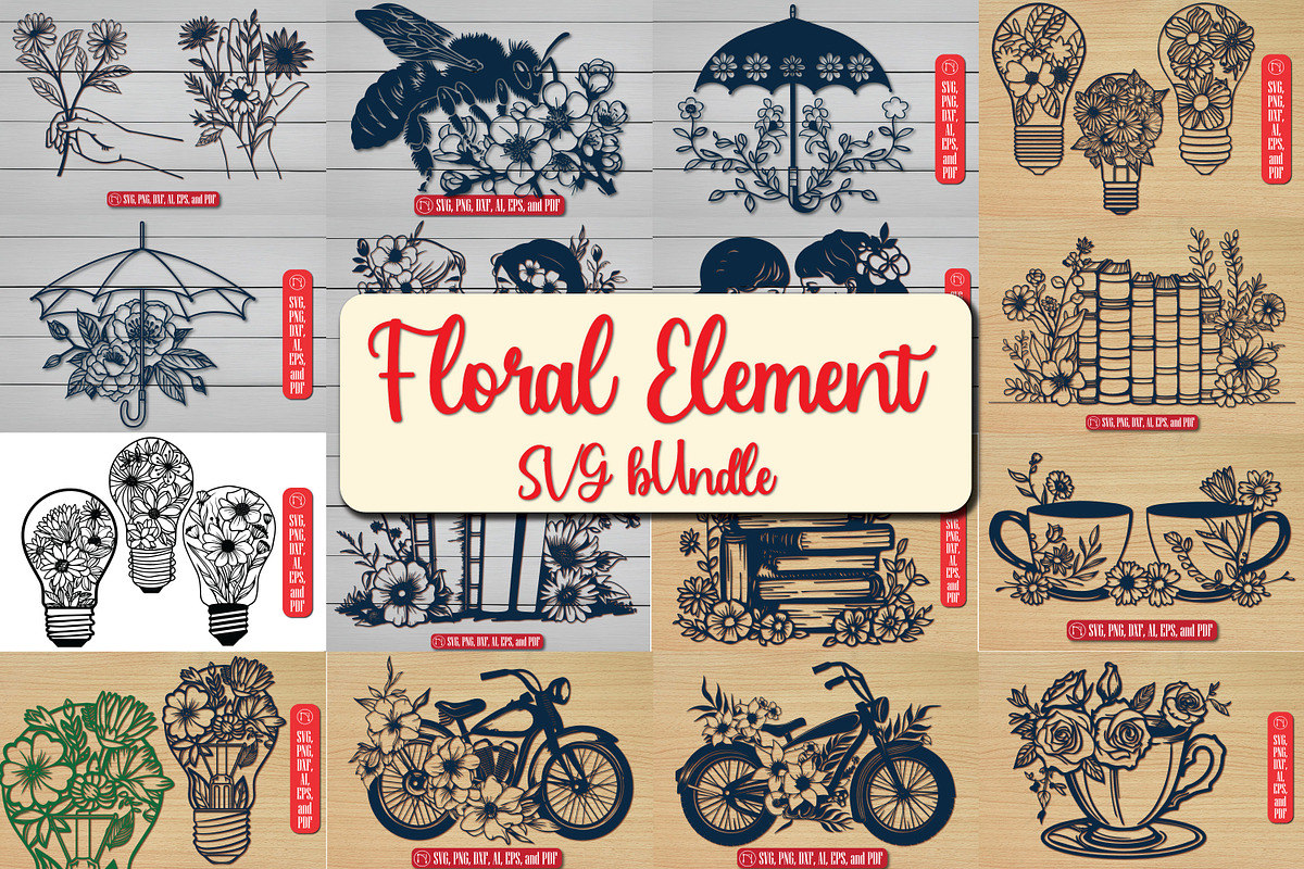 The Cricut Element with Flowers SVG, a Graphic by NGISED (Photo 1 of 18)