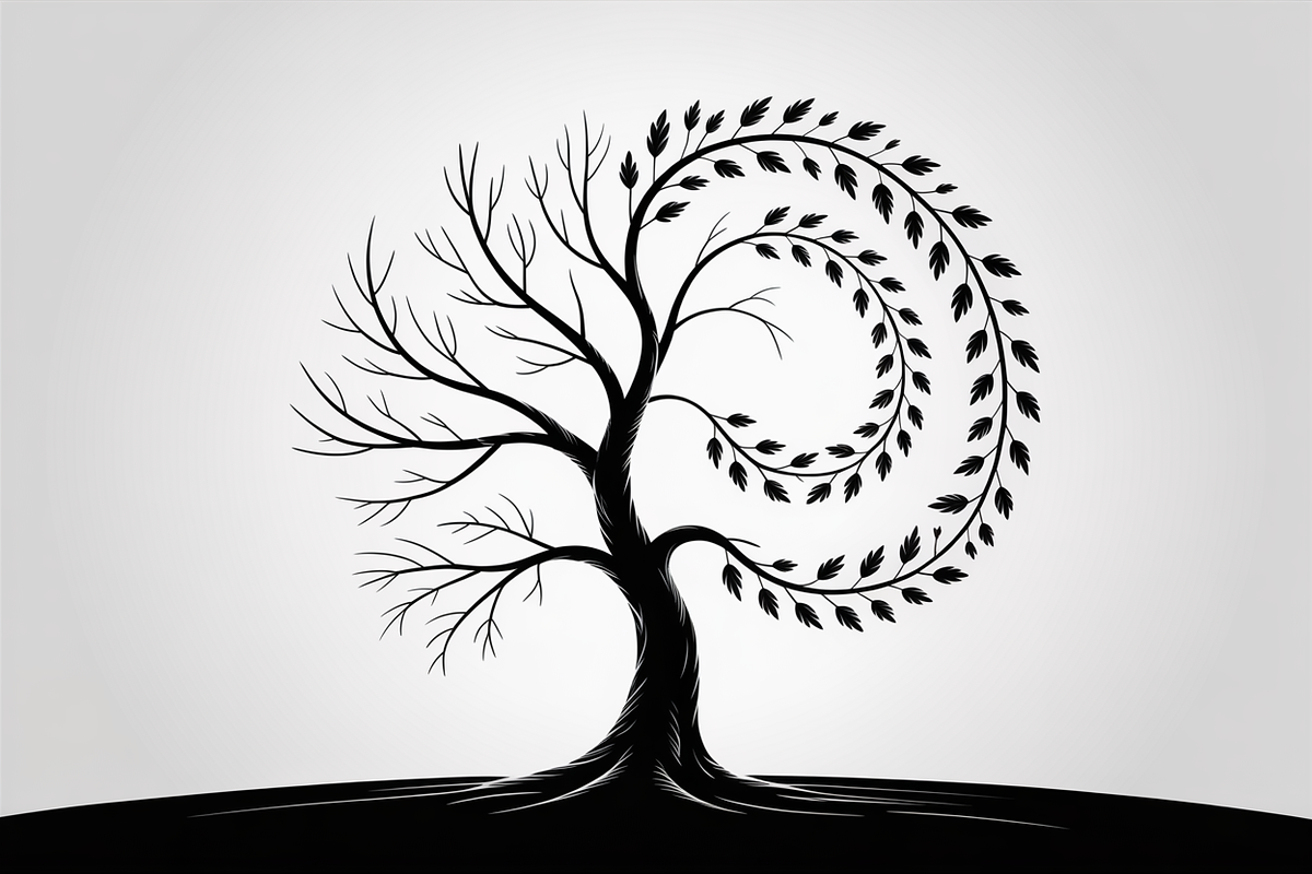 Whimsical Tree Silhouette Spiral, an Object Graphic by jahid234 (Photo 4 of 11)