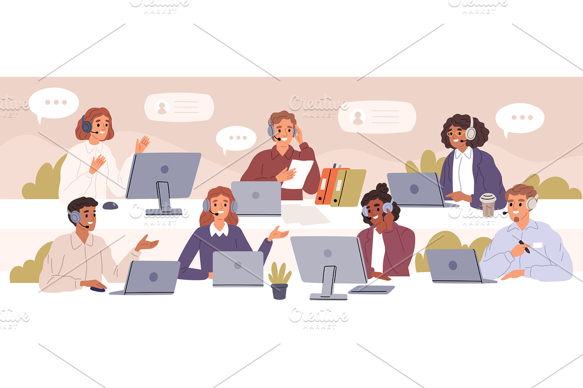 Support service team. Online, a Person Illustration by YummyBuum