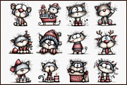 Quirky Christmas Cat Clipart, an Illustration by Sublimation Artist (Thumbnail 3 of 6)