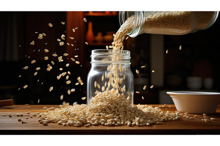 jar white grain bag ai generated, a Background Photo by pikepicture