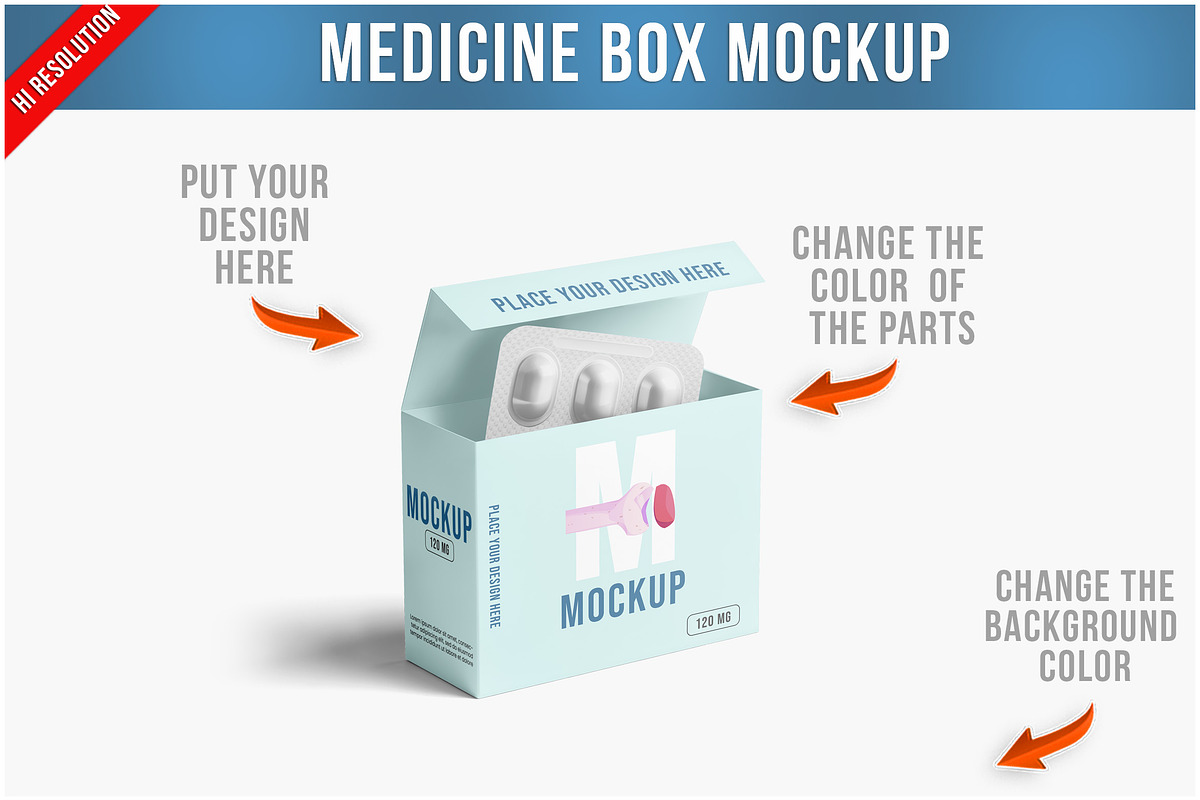 Open Medicine Box Mockup PSD, a Packaging Mockup by Bruno's Shop (Photo 1 of 4)