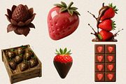 Watercolor Chocolate Strawberry Clip, an Illustration by SVGArt (Thumbnail 3 of 7)