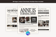 Birthday Newspaper Canva Template, a Magazine Template by Snapybiz (Thumbnail 2 of 10)