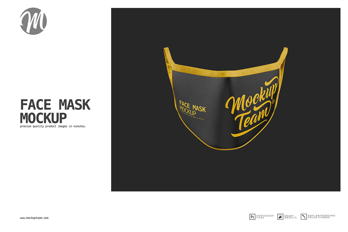 Face Mask Mockup Template, a Mask Mockup by mockupteam1 (Photo 1 of 2)