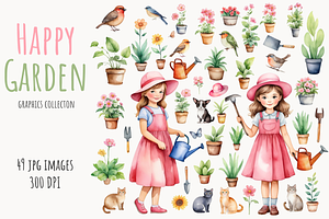 Garden Seamless Patterns & Elements