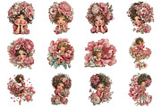 Whimsical Cute Girls Clipart, a Seasonal Illustration by CitraGraphics (Thumbnail 2 of 6)