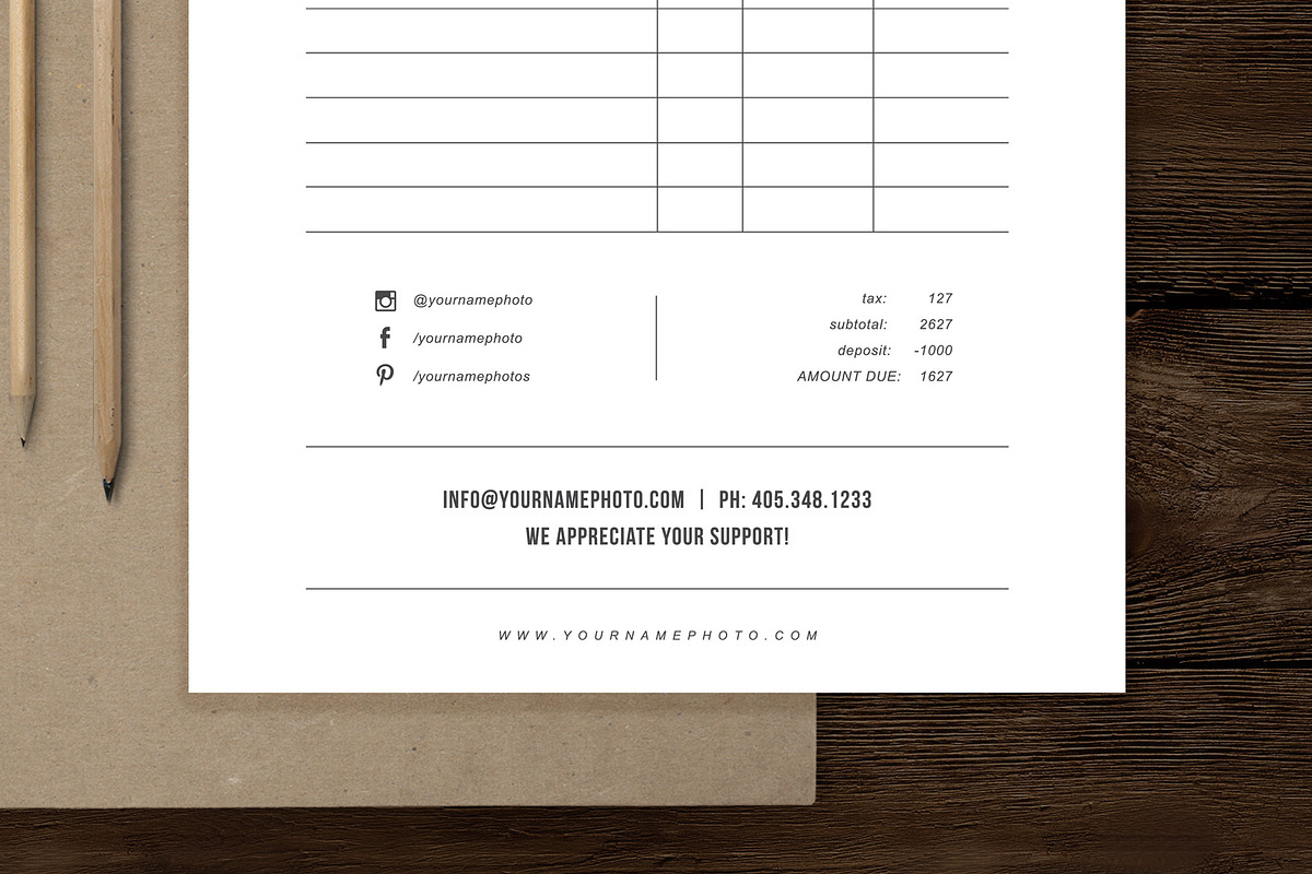 Photography Forms - Receipt Template, a Stationery Template by roselindoco