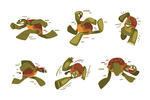 Funny Turtle Running Fast Having, an Animal Illustration by TopVectors