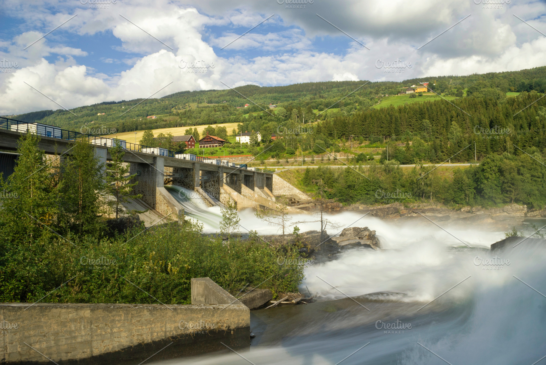 Hunderfossen dam in the Lagen river near Lillehammer, a Nature Photo by John Stuij Photography