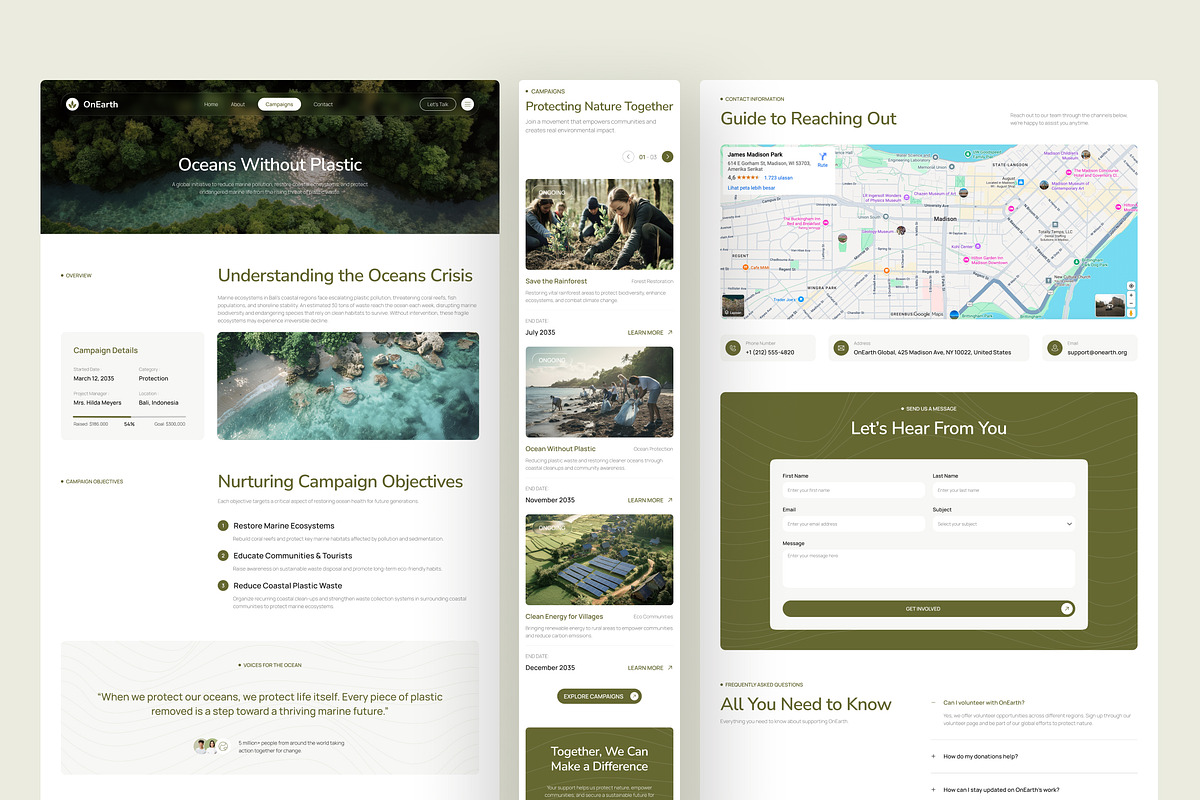 Nature Conservation Website UI Figma, an UI Kit Template by peterdraw
