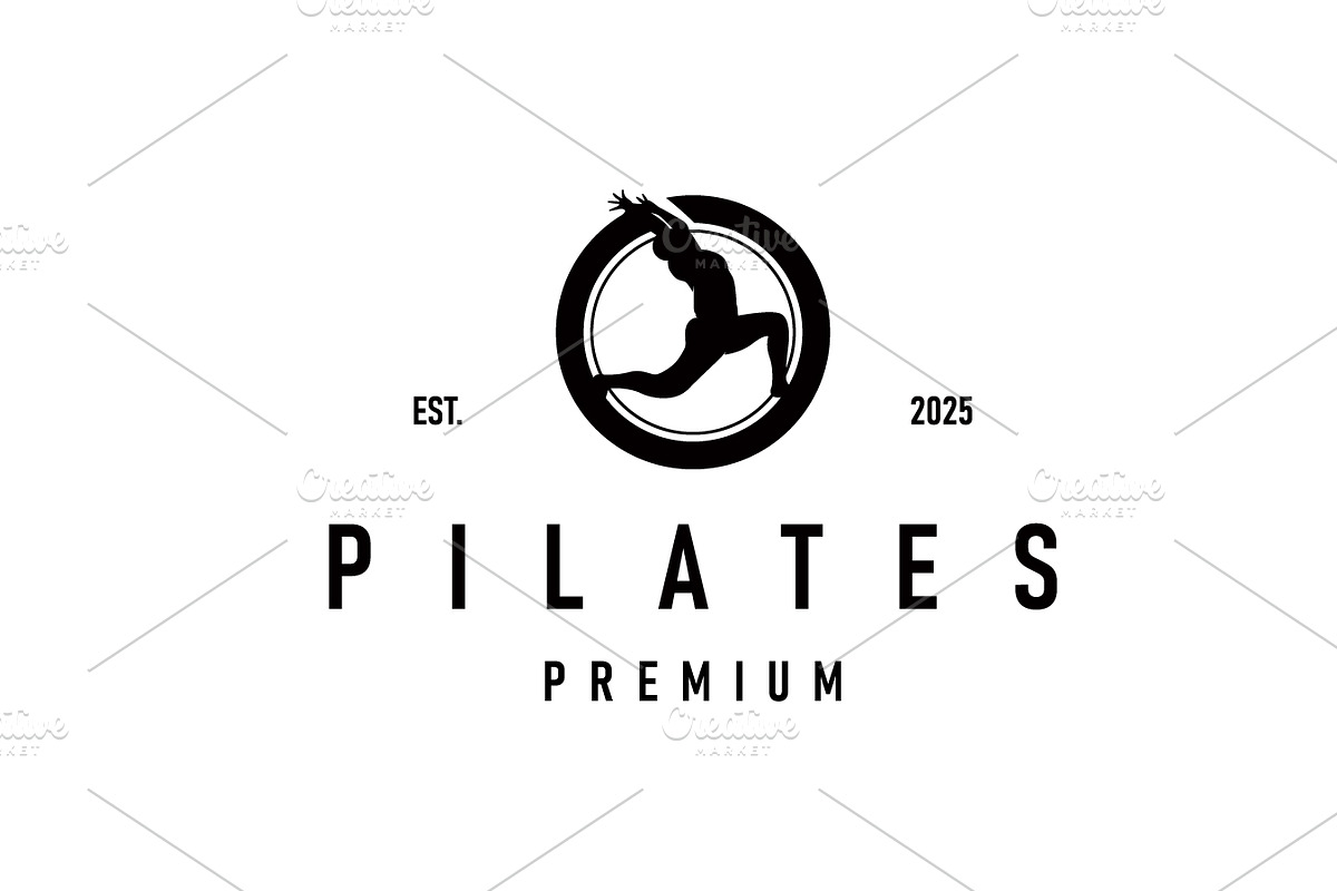 silhouette logo pilates pose sports, a Branding & Logo Template by Maylianaw28