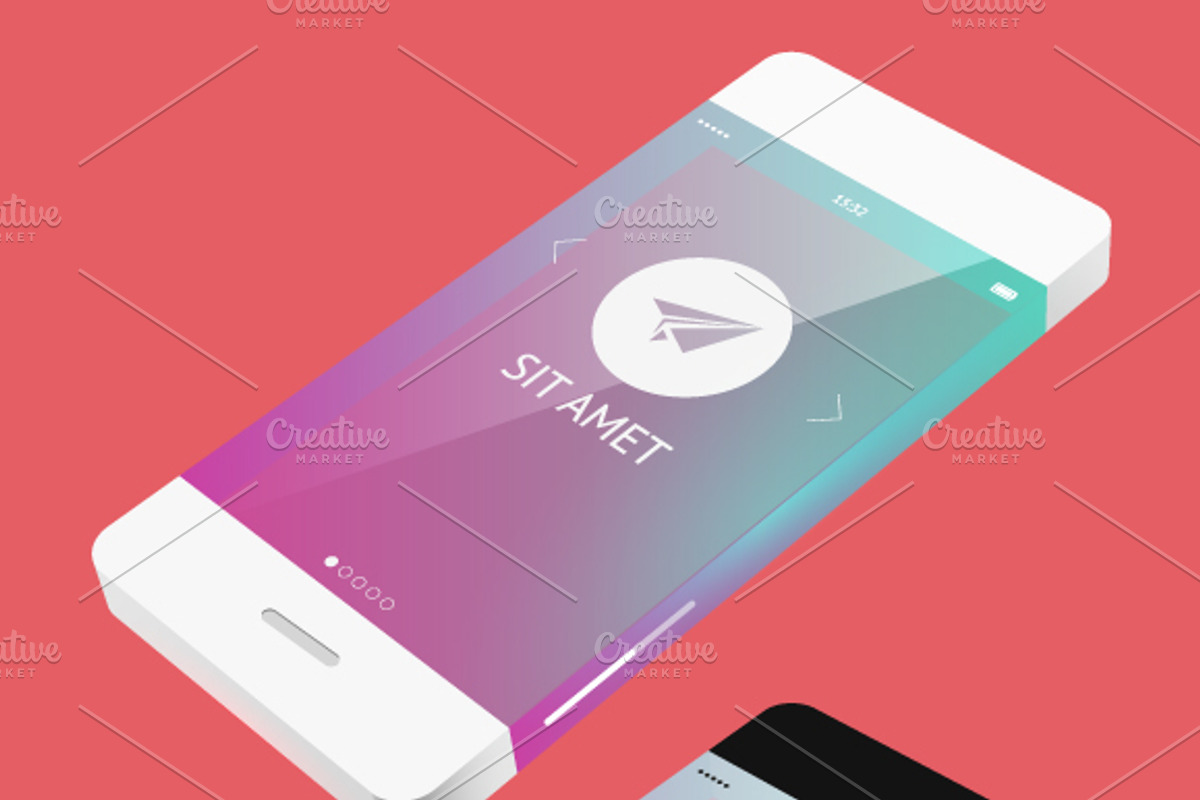 vector template phone in flat style
