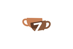 Z Letter Coffee Cup Overlapping