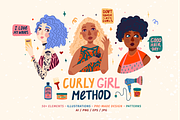 Curly Girl Method illustrations, an Illustration by Uniyok (Thumbnail 1 of 10)