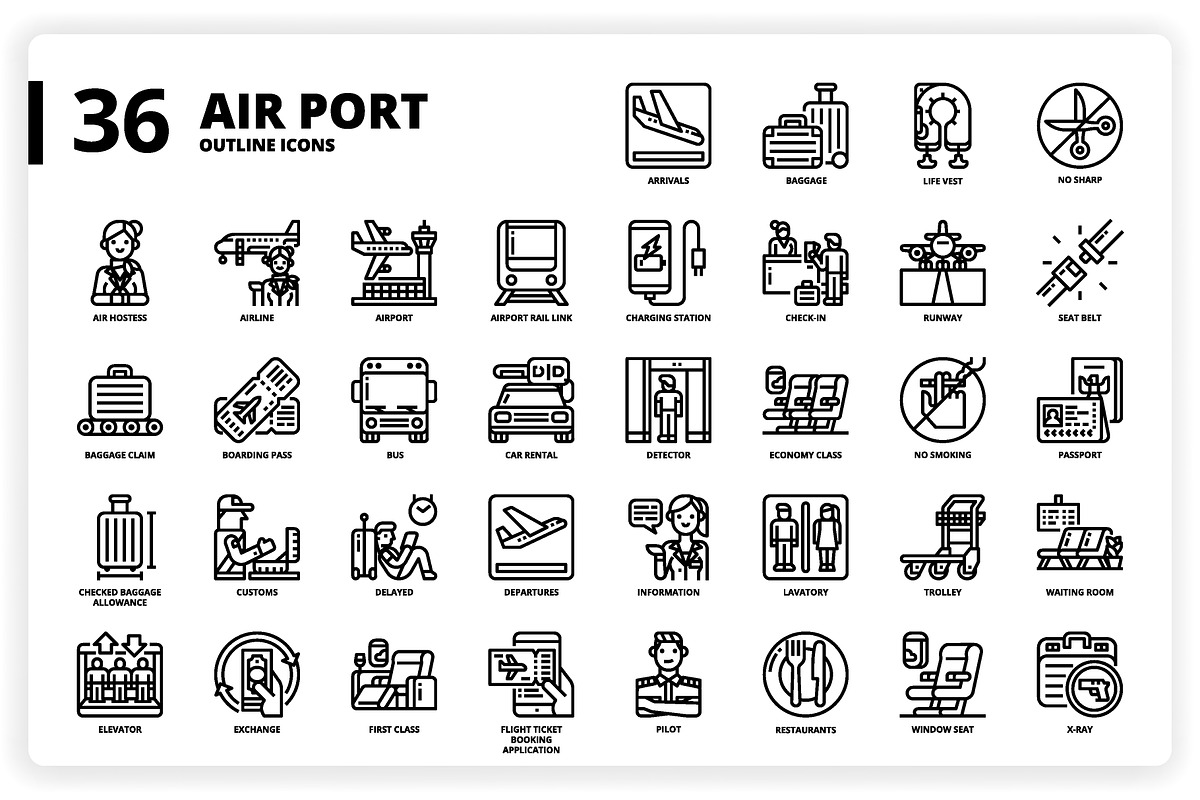 3,600 Icons x3 Styles, an Outline Icon by monkik (Photo 22 of 299)