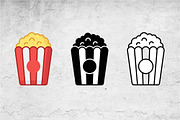 Popcorn Bucket Icon Set Vector, an Outline Icon by Artonix (Thumbnail 2 of 2)
