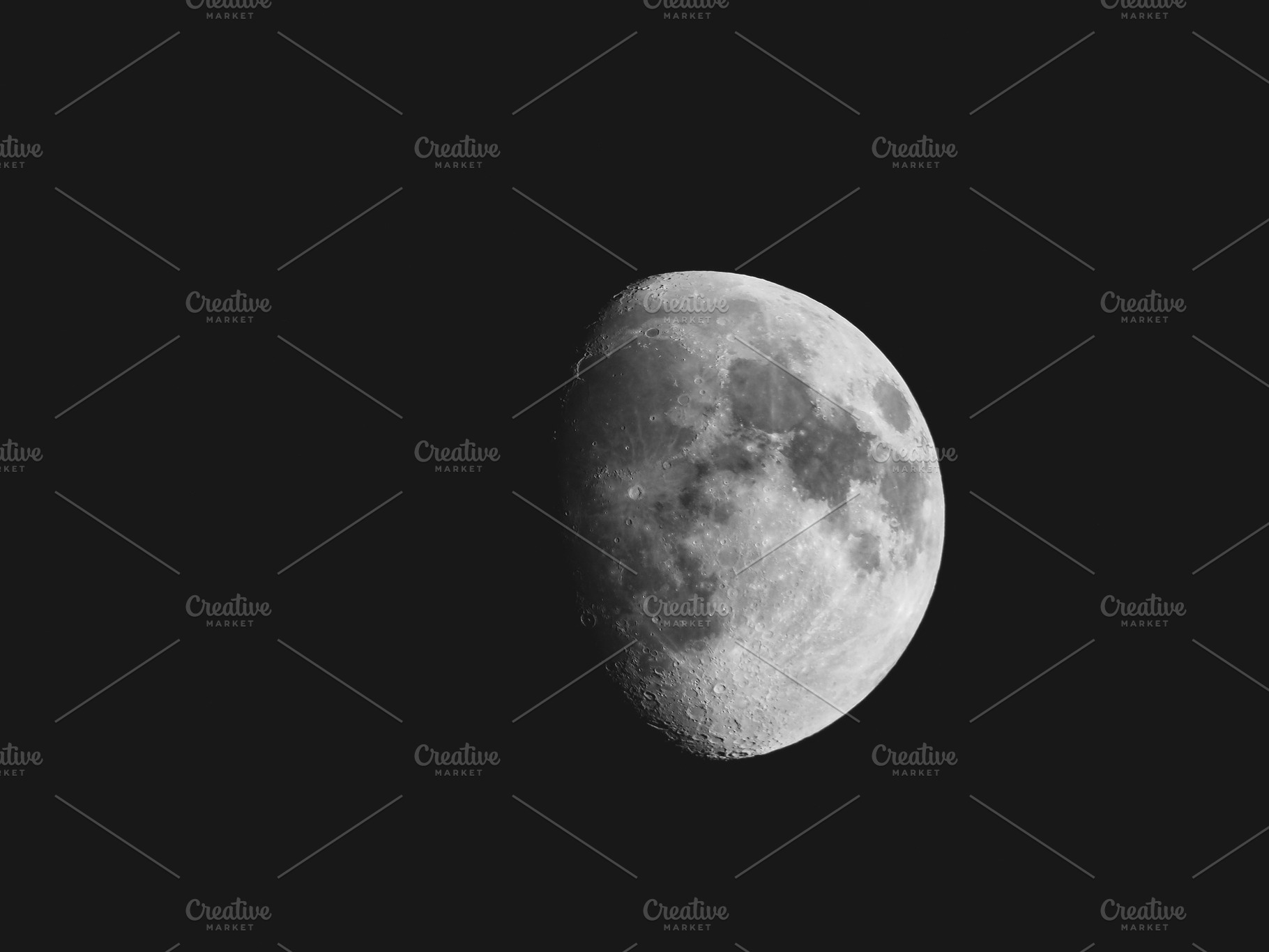 Gibbous moon seen with a telescope, a Photo by WorldOfPhotos
