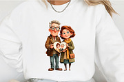 Valentine Cute Old Couple Clipart, an Illustration by OK Design (Thumbnail 6 of 6)