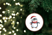 Christmas Penguin. Watercolor PNG., an Animal Illustration by KENO Mascots (Thumbnail 5 of 8)