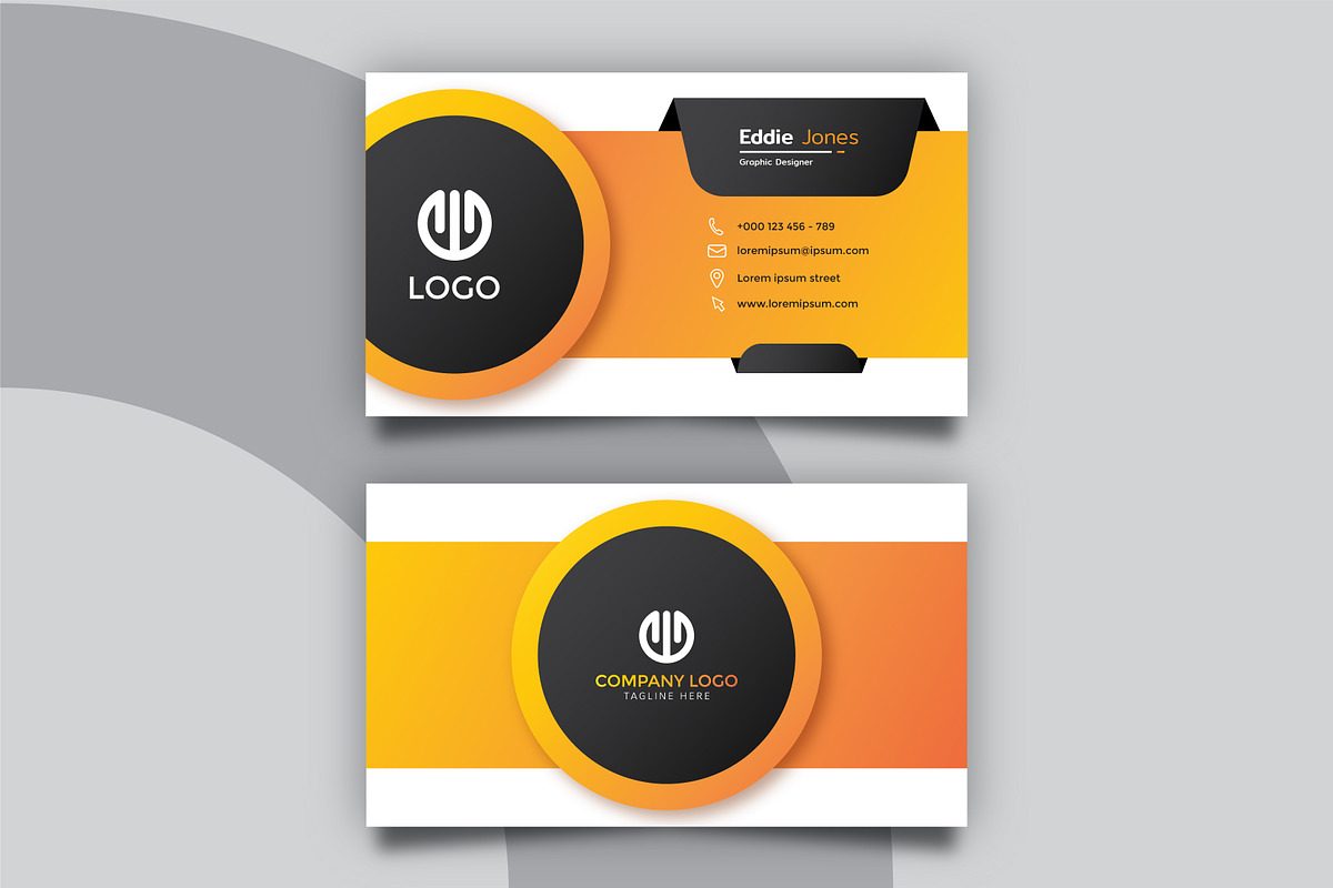 Modern black & orange business card, a Business Card Template by nicemorning
