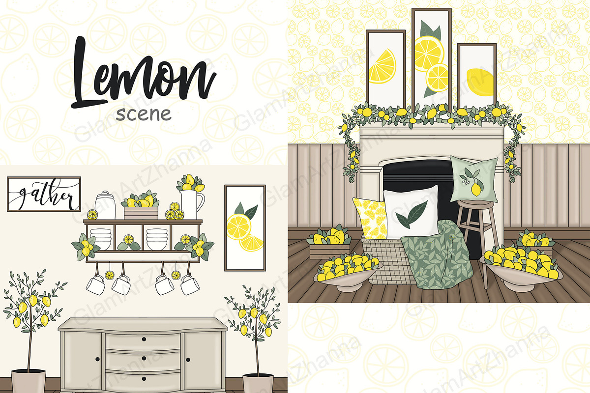 Lemon Scene, a Decorative Illustration by GlamArtZhanna (Photo 3 of 3)