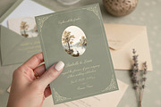 Dusty Sage Green Heron Invitation, an Invitation Template by by creative paper (Thumbnail 1 of 3)