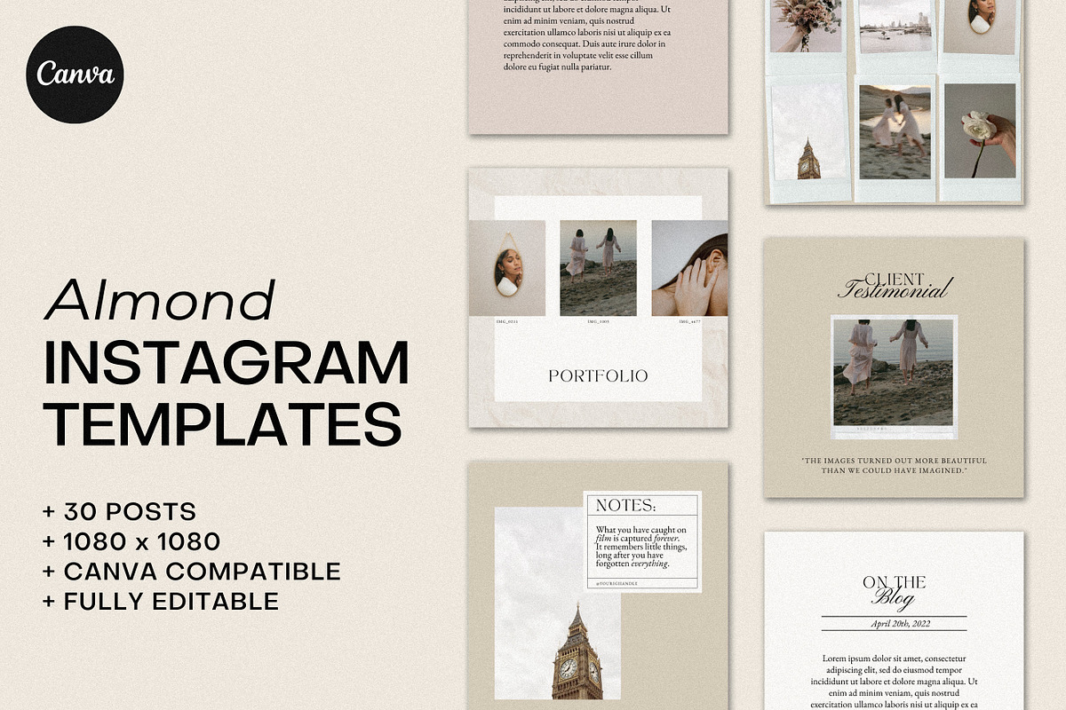 Almond Instagram Templates, a Social Media Template by denofdreamers (Photo 1 of 6)