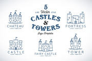 Line Style Vector Castle Logos, a Branding & Logo Template by Createvil (Thumbnail 1 of 6)