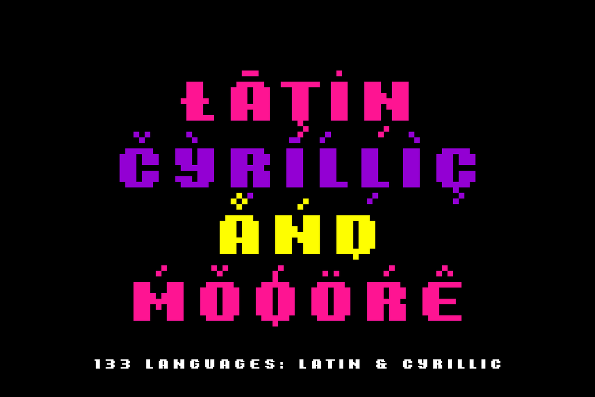 8 Bit - Multilingual Pixel Typeface, a Sans Serif Font by alpercakici (Photo 4 of 12)