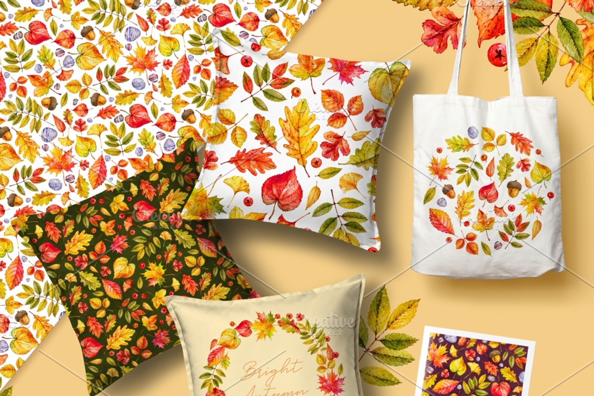 Autumn leaves. Watercolor collection, a Decorative Illustration by Ekaterina Mikheeva (Photo 8 of 8)