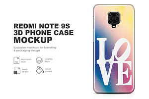 Xiaomi Redmi Note 9S 3D Phone Mockup, an Android Mockup by mockupbuys