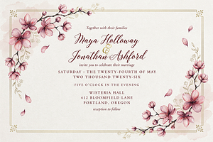 Cherry Blossom Watercolor Clipart