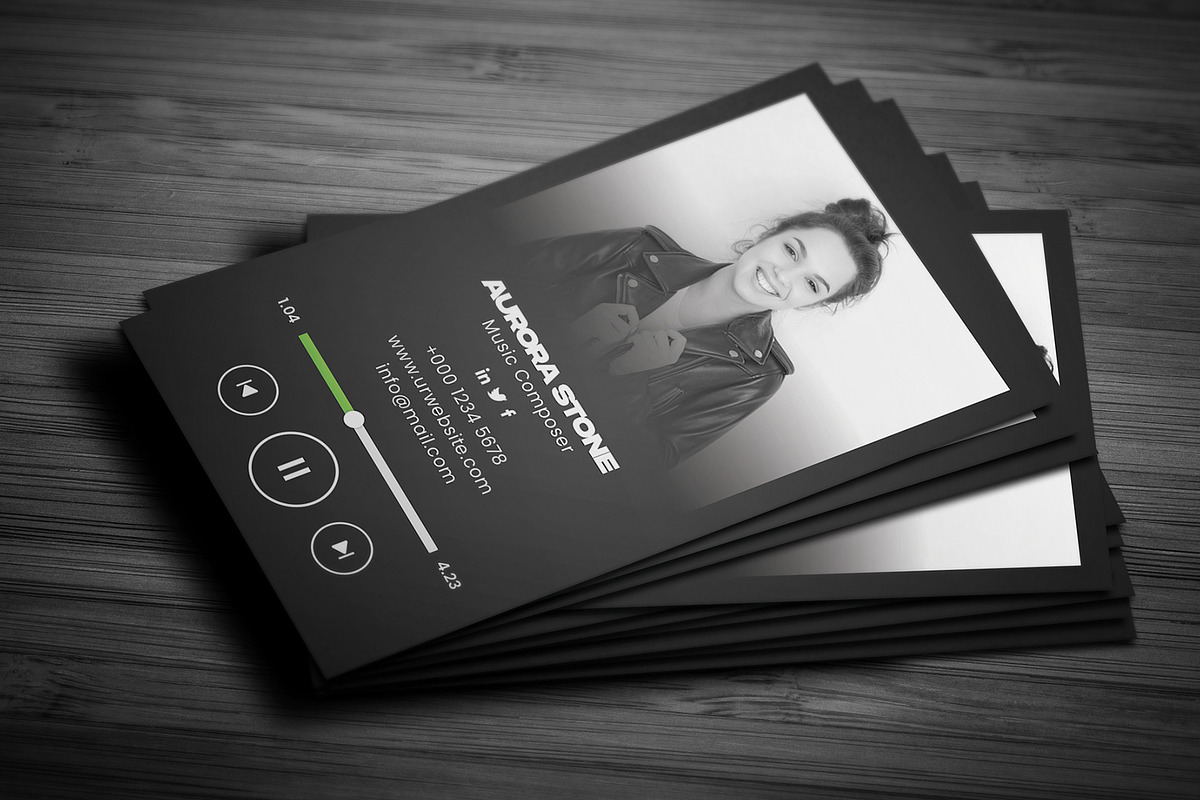 Music Business Card, a Business Card Template by Saman Osama (Photo 2 of 4)
