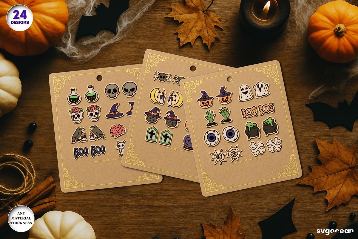 Halloween Stud Earrings Bundle, an Illustration by svgocean (Photo 2 of 8)